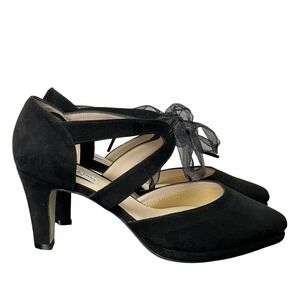 Sargasso And Grey Extra Wide Width Black Suede Heels Women's‎ Size 38 or US 7.5